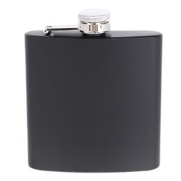 6oz portátil bolso de aço inoxidável anca flask flagon fosco preto whisky vinho potável potenciômetro de álcool frasco passeio de viagem bebidas jy1161