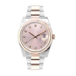 High Quality Asian Watch 2813 Sport Automatic Mechanical Watch Casual Modern Watchs 116201 Mens Stainless Steel Rose Gold 36mm Pink Dial Luxury Diamond Watches