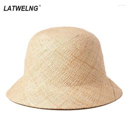 Wide Brim Hats Female Precious Grass Small Round Hat Women Outdoor Travel Sunshade Bucket Straw Fisherman Beach Sun WholesaleWide Wend22