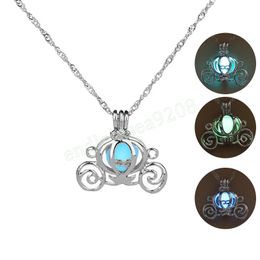 Charm Necklace Women Simple Pumpkin Car Luminous Beads Pendant Necklace For Jewellery Glow in the Dark Halloween Gifts