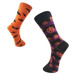 Designer Runner Sock Daishana Mens and Womens Knee Socks Cartoon Pumpkin Bat Halloween Cosplay Novelty