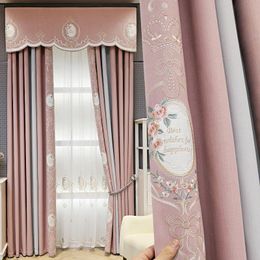 Curtain & Drapes 2022 Style European Luxury Atmosphere Girl Maiden Bay Window French Embroidery Curtains For Living Dining Room Bedroom