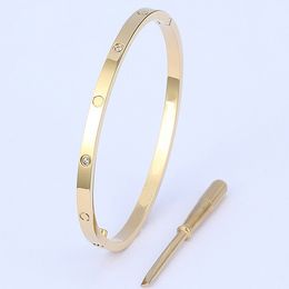 with box 4mm thin silver designer bracelets Bangles For Women Men 18k gold Gold Screwdriver Bracelets lovers Bracelet 16-19cm BOH4