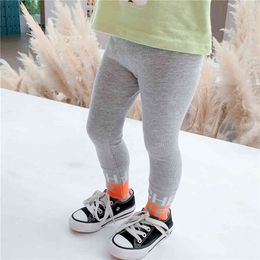 Girl Leggings Letter Girls Slim Pants Patchwork Children's Trousers Spring Autumn Child Girl Clothes 210412