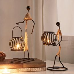 Metal candle holder home decor accessories African Candlesticks for s Decorative chandeliers wedding Centrepieces 220628