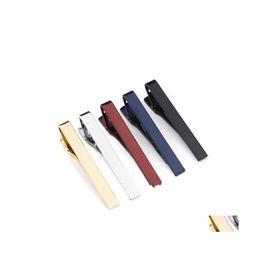 Tie Clips Formal Mens Copper Metal Fashion Simple Necktie Pin Bar Clasp Clip Clamp For Men Gift 430 H1 Drop Delivery Jewellery Cufflin Dhsdw