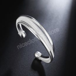 Charm 925 Colour Silver Bracelets for Women fine bangle Fashion Wedding Party Christmas Gifts Girl student Jewellery