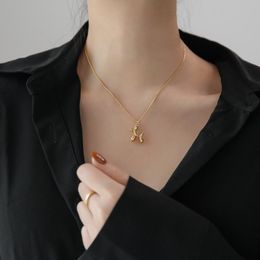 Pendant Necklaces RUO 2022 Fashion Puppy Dog Necklace Box Chain Gold Plated Titanium Steel Jewellery Woman Gift Accessories Never FadePendant