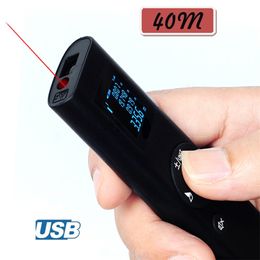 NEW ARRIVE 40M Smart Digital Laser Distance Metre Range Portable USB Charging Rangefinder Mini Handheld Distance Measuring Metre T200603