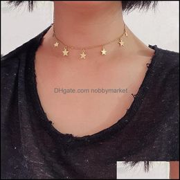 Bohemian Style Small Star Butterfly Charm Choker Stainless Steel Necklace Drop Delivery 2021 Chokers Necklaces Pendants Jewellery Rl1Sj