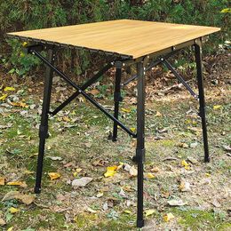 Camp Furniture Outdoor Table Folding Imitation Wood Portable Camping Hiking Pogenic Adjustable Picnic Foldable AL Ultralight DeskCamp