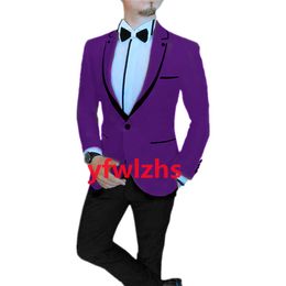 Customize tuxedo One Button Handsome Notch Lapel Groom Tuxedos Men Suits Wedding/Prom/Dinner Man Blazer(Jacket+Pants+Tie+Vest) W1069