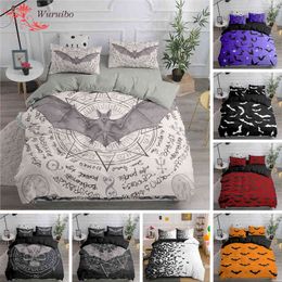 Halloween Flying Vampire Bedding Set Bats Duvet Cover Witchcraft Magic Comforter Single Double Bed King 220240 Bedclothes