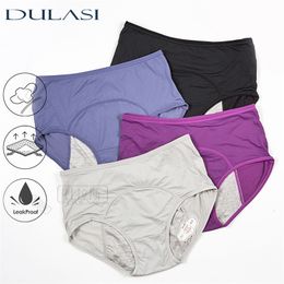 4pcs Leakproof Menstrual Panties Sexy Breathable Woman Underwear High Waist Warm Female Waterproof Lingerie Dropshiping 220426