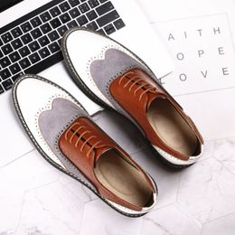 Newest Men Shoes High Qualtiy Pu Leather Lace-up Dress Male British Style Classic Casual Oxfords Zapatos De Hombre F108
