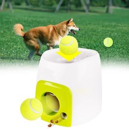 Interactive Fetch Tennis Ball er Dog Training Toys Throwing Machine Pet Food E Device Automatic Feeder Y200330