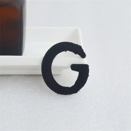 Simple Black Letter Brooches Fashion Chic Unisex Metal Brooch Versatile Personality Corsage Pins