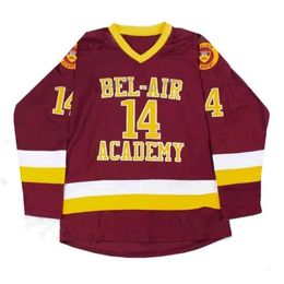 VipCeoA3740 Bel-Air Academy 14 Will Smith Movie Hockey stitched Jersey 100% Embroidery Mens Womens Youth Hockey red Jerseys