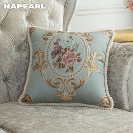 Pillow Case NAPEARL Luxury European Pillows Case Cover For Sofa Cushions 48x48 Floral Designer Covers Velvet Decorative Modern 220714