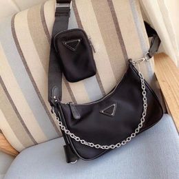 Nylon Pochette Hobo Bag Multiple Designer Crossbody 3 in one Lady Bags with 2 Straps Purse Luxury Women 4 Colours Casual Chain Small Bag