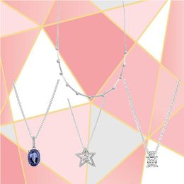 Chains Winter Fashion 100% S925 Sterling Silver Star Necklace Original Jewellery Temperament Female Banquet GiftChains