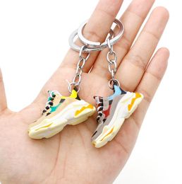 6 Colors Designer Mini 3D Sneakers Shoes Keychains Men Women Creative Sport Shoe Key Chain Jewelry Pendant Accessories Small Gift