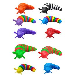 adult stress toys Australia - Fidget Sensory Toys Finger Slug Decompression Games Articulated Snail Rainbow Stress Toy Autism Anxiety Reliever ADD ADHD Antistress Toy for Adult Kid Party Favor