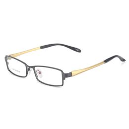 Fashion Sunglasses Frames Metal Full Rim Small Rectangular Spectacles Men Super Light Flexible Eyeglasses For Prescription Lenses Myopia Rea