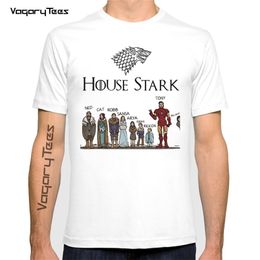 House stark Print Casual Funny T shirt Summer man short sleeve tshirt men Funny Graphic T-shirt 220429