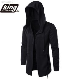 Autumn New Men Hoodies Sweatshirts Casual Solid Long Sleeve Hoodie Men Slim Fit Dark Hooded Loose JACKET L220730