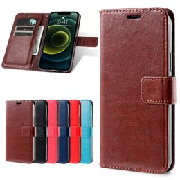 Leather Flip Wallet Phone Cases for Samsung Galaxy S10 S20 S21 S22 A12 A13 A23 A32 A52 A72 A33 A53 A73 5G Retro Crazy Horse Wallet Cover