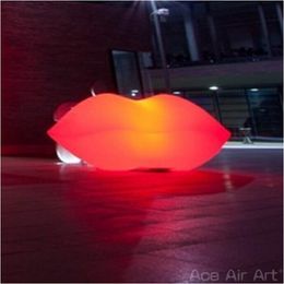 2m/2.5m/3m W Giant Hanging Inflatable Lips Red Mouth With Lights For Valentine's Day/Advertising/Party Decoration Made By Ace Air Art