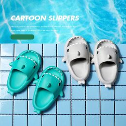 Children Slippers Kids Sandals Parent-child Shoes Cartoon Shark Summer Boys Girls Baby Soft Sole Anti-Slip 8 Colors