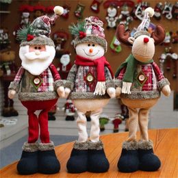 Christmas Decorations Santa Claus Doll Snow Man Elk Ornaments Gift Toy Tree For Year Navidad Y201020