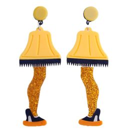 Dangle & Chandelier FishSheep Rock Leg Long Acrylic Earrings For Women Lovely Glitter Legs High Heels Drop 2022 Fashion Party Jewelry GiftDa