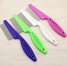 Flea Combs Pet Detangling Grooming Comb with Stainless Steel Metal Teeth for Dog Cat Tear Stain Dandruff Hair Stain Remover