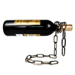 metal wine bottles Australia - Other Home Decor Suspension Iron Chain Wine Rack Metal Hanging Bottle Holder Bar Cabinet Display Stand Shelf Bracket DecorOther