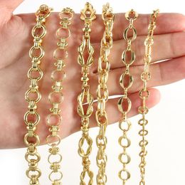 Chains Metre Gold Plated Pig Nose Oval Round Shape Metal Copper Chain For Jewellery Making DIY Bracelet Anklet AccessoriesChains