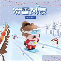 Party Favor Event Supplies Festive Home Garden New Trend Creative Cartoon Ice And Snow Sports Girl Soft Keychain Womens Bag Mobile Phone P