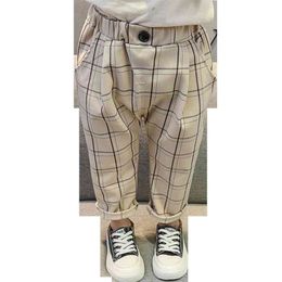 Girl Pants Plaid Pattern Pants Baby Girl Spring Autumn Children's Pants Casual Style Girls Clothes 210412