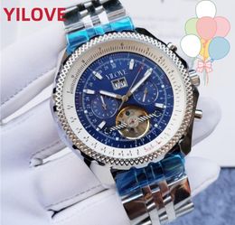 Fashion Classic Designer Men Watch Calendar Stainless Steel Folding Clasp Sapphire Glass Mechanics Clock Chronograph Luxury Gift Hollowed Out Design Wristwatch