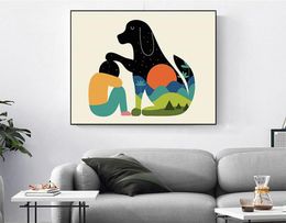 Pop Art Posters Animal Paintings Printed on Canvas Dog Prints Pictures For Living Room Modern Art Home Decor C 0678-79