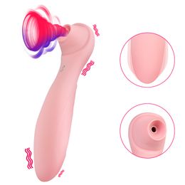 Female Masturbator Nipple Clit Sucker G-Spot Vagina Stimulation Sucking Vibrator sexy Toys for Women Dual Head Vibrating Dildo