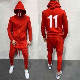 Men's Tracksuits Casual suit men's Korean youth sports fitness running basketball Hooded Sweater slim legged pants Z230726