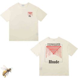 Men's T-Shirts Summer Men's T-Shirts Collection Rhude Tshirt Oversize tees Heavy Fabric Couple Dress Top Quality t Shirttdfgv