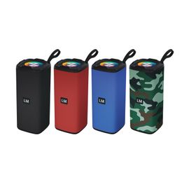 LM-881 Wireless Bluetooth Speaker Portable Speakers with RGB lights FM Radion Aluminium alloy blue black red camouflage 5 Colour