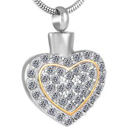 Pendant Necklaces Women's Ash Holder Accessaries Wholesale Full Of Crystal Stainless Steel Female's Cremation Urn Necklace PendantPe