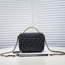 Caviar Camera Bag Handbag Messenger Wallet Evening Bags Cross Body Purse Metal Handle Two External Zippers Chain Leather Shoulder Strap