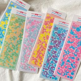 Gift Wrap Laser Hollow Out Heart Ribbon Blingbling Sticker Flakes Idol Card Scrapbooking DIY Material Decoration Kawaii Stationery SticersGi