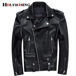 Genuine Leather Jacket Men Black Motorcycle Real Cowhide Leather Jackets Men s Black Coat jaqueta de couro LJ201029